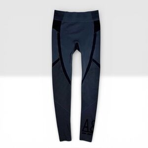 A&F Black Gray Seamless Active HR High-Rise Textured Skinny Leggings Small